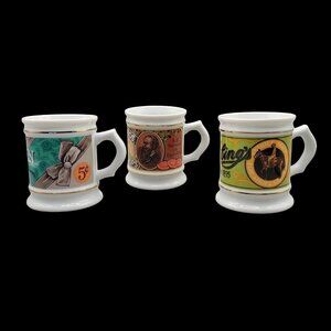 Vintage Style Coffee Mugs The Corner Store Porcelain Mug Collection Set of 3